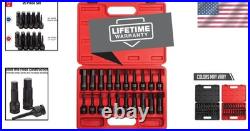 SAE/Metric Impact Hex Set, 1/4-3/4, 6mm-19mm, 20-Piece