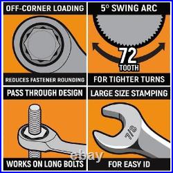 thumbnail image 2 of 22-Piece Ratchet Wrench Set - SAE & Metric Combination Wrenches With 72-Tooth Mechanism & Tool Roll 2 of 6