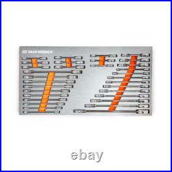 SAE Metric Standard Stubby Combination Ratcheting Wrench Set in EVA Tray 32Piece