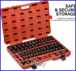 SEALED 02448A 1/2 Drive Master Impact Socket Set, 65 Piece, Standard SAE