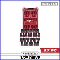 SHOCKWAVE Impact-Duty 1/2 In. Drive Metric and SAE Standard Impact PACKOUT Socke