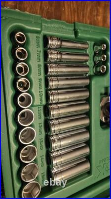 SK 91844 1/4 48 Pcs 6 Pt Std & Deep Metric & SAE Socket Set NEW