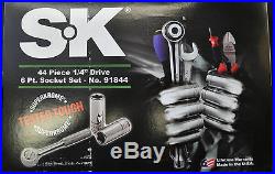 SK 91844 1/4 Dr 44 Pcs 6 Point Std & Deep, Metric & SAE Socket Set Made in USA