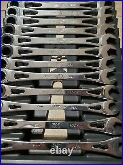 SK Hand Tools 6pt Metric & Standard Combination Chrome X-Frame Wrench Set USA