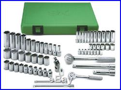 SK Hand Tools 94562 62pc 1/4 & 3/8 Dr 6pt Deep/Std Metric/SAE Socket Set