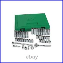 SK PROFESSIONAL TOOLS 91848 1/4 Drive SAE Metric Socket Set 48 pcs