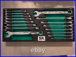 SK Professional Tools 16 Piece Combination Wrench Set Metric & SAE NEW CRV Steel