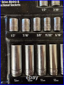 SK Professional Tools 34 Pc Socket set 1/4 Drive Metric and SAE