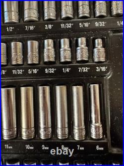SK Professional Tools 34 Pc Socket set 1/4 Drive Metric and SAE