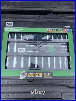 SK Professional Tools 3/8 Drive 56Pc Metric/SAE Socket Set New Lifetime Sk01307