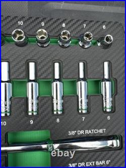SK Professional Tools 3/8 Drive 56Pc Metric/SAE Socket Set New Lifetime Sk01307
