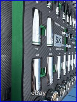SK Professional Tools 3/8 Drive 56Pc Metric/SAE Socket Set New Lifetime Sk01307