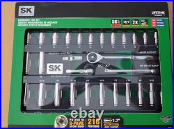 SK Professional Tools 3/8 Drive 56 Piece Metric/SAE Socket Set New Lifetime