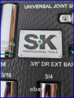 SK Professional Tools 3/8 Drive 56 Piece Metric/SAE Socket Set New Lifetime