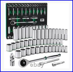 SK Professional Tools 52 Piece 1/2 Drive Metric/SAE Socket Set New Lifetime