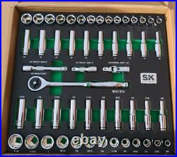 SK Professional Tools 52 Piece 1/2 Drive Metric/SAE Socket Set New Lifetime