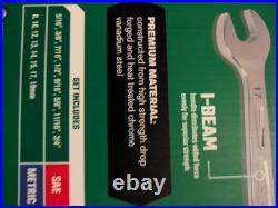 SK Professional Tools Combination Wrench Set, Metric & SAE NEW Top Quality