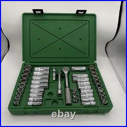 SK S&K 43pc 3/8 12pt #94545 Socket Set Std Deep+Shallow SAE+Metric NICE