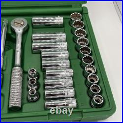 SK S&K 43pc 3/8 12pt #94545 Socket Set Std Deep+Shallow SAE+Metric NICE