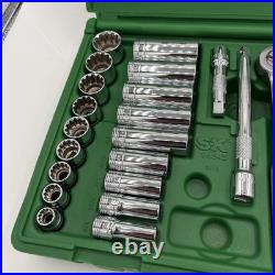 SK S&K 43pc 3/8 12pt #94545 Socket Set Std Deep+Shallow SAE+Metric NICE