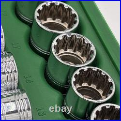 SK S&K 43pc 3/8 12pt #94545 Socket Set Std Deep+Shallow SAE+Metric NICE