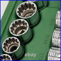 SK S&K 43pc 3/8 12pt #94545 Socket Set Std Deep+Shallow SAE+Metric NICE