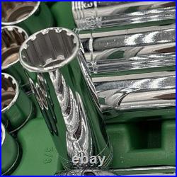 SK S&K 43pc 3/8 12pt #94545 Socket Set Std Deep+Shallow SAE+Metric NICE