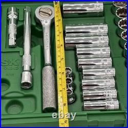 SK S&K 43pc 3/8 12pt #94545 Socket Set Std Deep+Shallow SAE+Metric NICE