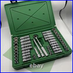 SK S-K #94547 Socket Set 47Pc 3/8 SAE &Metric with45185 Fine Tooth Ratchet NICE