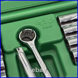 SK S-K #94547 Socket Set 47Pc 3/8 SAE &Metric with45185 Fine Tooth Ratchet NICE