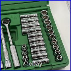 SK S-K #94547 Socket Set 47Pc 3/8 SAE &Metric with45185 Fine Tooth Ratchet NICE