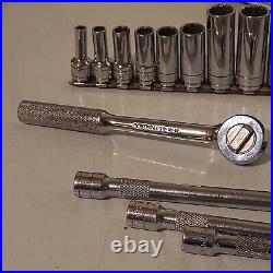 SK Socket Set 19 Piece 3/8 DR 12 Point Crome Professional Ratchet, BB, EXT SET