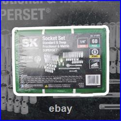 SK TOOLS SK91860 60PC. 1/4 Drive 6 Pt Std and Deep SAE and Metric Socket Set