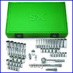 SK TOOLS SK91860 60PC. 1/4 Drive 6 Pt Std and Deep SAE and Metric Socket Set