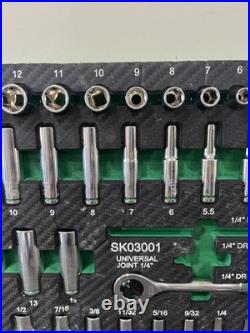 SK Tools NEW 1/4 Drive 52 Piece Shallow And Deep SAE Metric Socket Set SK03001