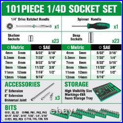 SK Tools SKTSK01454-216P 101 Piece, 1/4Dr, 6Pt, Shallow & Deep, SAE & Metric