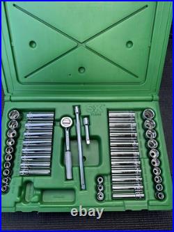 SK Tools USA 91844 1/4 44 Pcs 6 Pt Std & Deep Metric & SAE Socket Set Most NOS