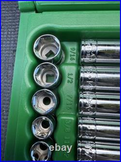 SK Tools USA 91844 1/4 44 Pcs 6 Pt Std & Deep Metric & SAE Socket Set Most NOS