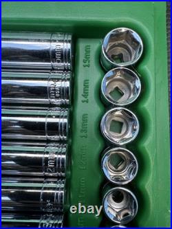 SK Tools USA 91844 1/4 44 Pcs 6 Pt Std & Deep Metric & SAE Socket Set Most NOS