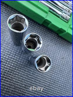 SK Tools USA 91844 1/4 44 Pcs 6 Pt Std & Deep Metric & SAE Socket Set Most NOS
