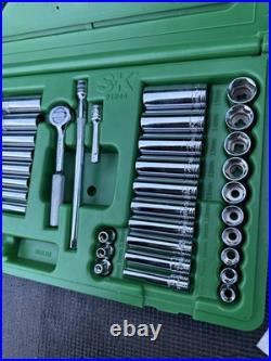 SK Tools USA 91844 1/4 44 Pcs 6 Pt Std & Deep Metric & SAE Socket Set Most NOS
