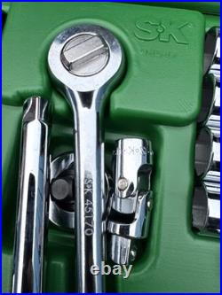 SK Tools USA Nos 3/8 Drive 49pc Socket Set 94549 Thumbwheel Metric SAE