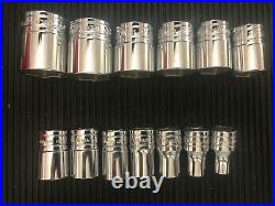 SNAP ON 17-Pc. 1/2 Drive 6-Point SAE General Service Socket Set USA