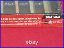SNAP-ON 6 pc 3/8 Drive Metric Extra-Long Allen Key/Hex Bit Socket Set