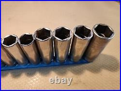 SNAP-ON TOOLS 12 Pc 3/8 DRIVE Metric DEEP CHROME 6 Pt SOCKET SET 211SFY 21mm-8mm