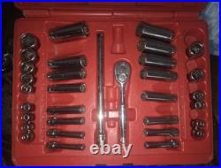 SNAP ON TOOLS 44 Pc 1/4dr Metric SAE 6pt Socket Ratchet Box Set 144TMPB 137