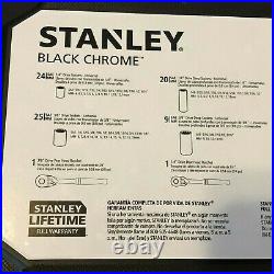STANLEY 123-Piece Mechanics Tool Set Black Chrome Universal Ratchet STMT72254W