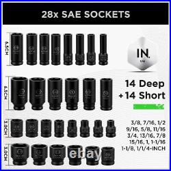 SWANLAKE 1/2 Drive Set, 66-Piece Standard SAE 3/8-1-1/4 and Metric 8-24mm SWANLAKE 1/2 Drive Set, 66-Piece Standard SAE 3/8-1-1/4 and Metric 8-24mm