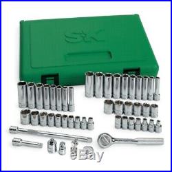 S & K 1/4 48 Pc 6-Point Fractional/Metric Socket Set with Universal Joint 91848