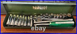 S-K Tools 1/4-in Dr Metric Shallow and Deep Socket Set 6 Point 21 Pieces USA